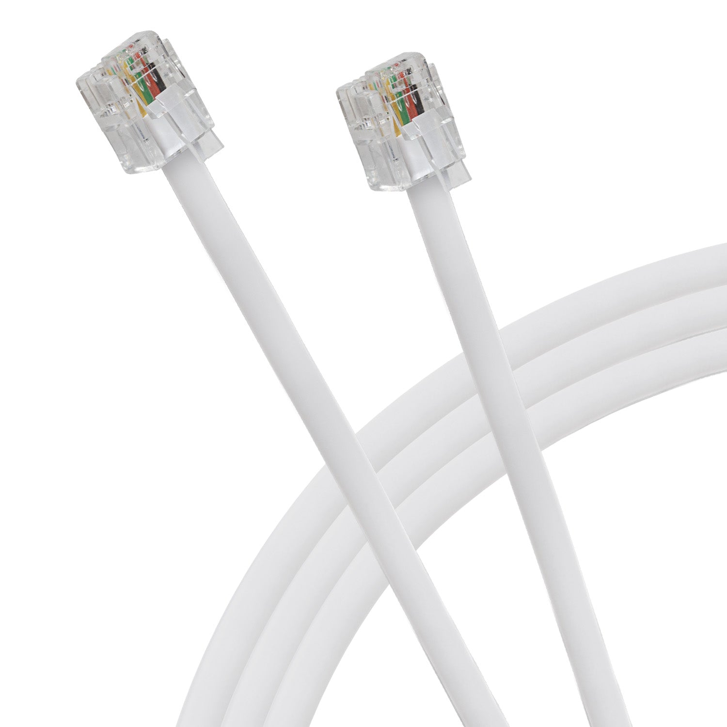 Maplin RJ11 to RJ11 6P4C Telephone Modem Lead - White, 5m