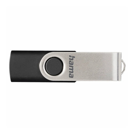 Hama Rotate 8GB USB Flash Drive, Rotating Cap, Black Silver