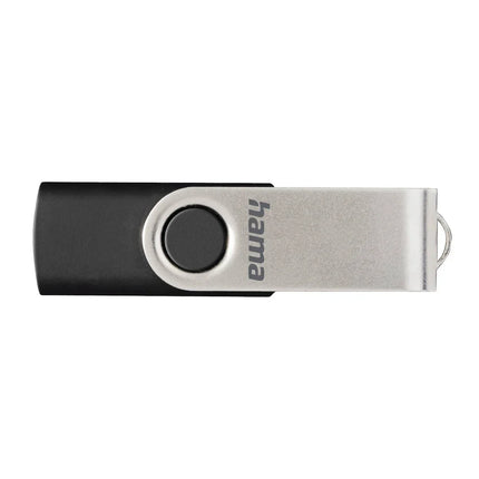 Hama Rotate 32GB USB Flash Drive, Rotating Cap, Black Silver