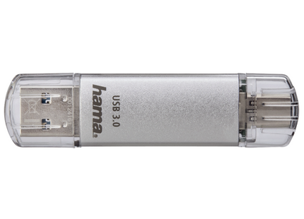 Hama C-Laeta 64GB USB 3.1 USB-A & USB-C Flash Drive, Metal, OTG, 40MB/s