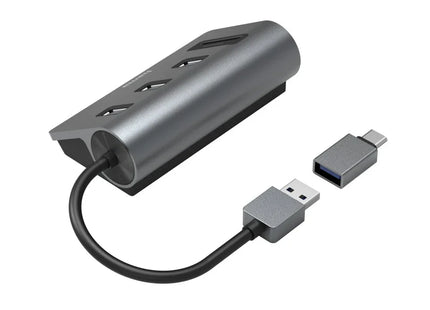 Hama 5 Port USB Hub + Card Reader, 3x USB-A, SD/microSD + USB-C Adapter