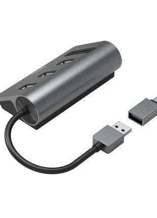 Hama 5 Port USB Hub + Card Reader, 3x USB-A, SD/microSD + USB-C Adapter