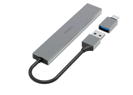 Hama Slim 4-Port USB-C 3.2 Hub, 5 Gbit/s with USB-C Adapter
