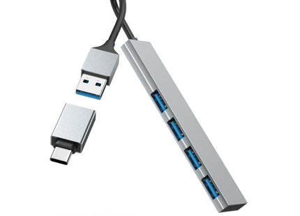 Hama Slim 4-Port USB-C 3.2 Hub, 5 Gbit/s with USB-C Adapter