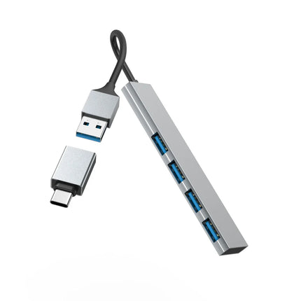 Hama Slim 4-Port USB-C 3.2 Hub, 5 Gbit/s with USB-C Adapter