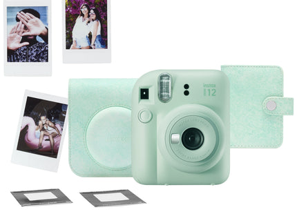 Fujifilm Instax Mini 12 Instant Camera with Case, Album, Film & Stickers - Mint Green