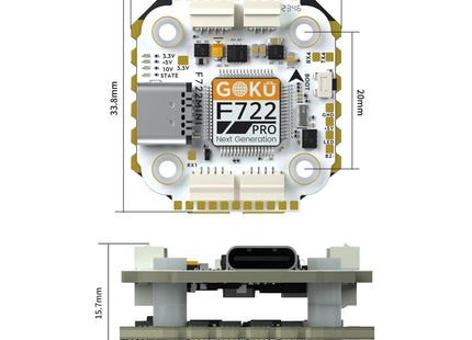 Flywoo GOKU F722 Pro Mini V2 45A 32Bit 128K 20X20 Stack