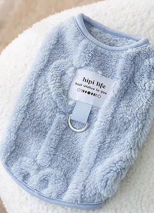 Autumn And Winter Dog Clothes Can Pull Simple Solid Color Two-legged Down Jacket Cat Warm Vest Pet Clothing