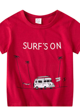 Children's Short Sleeve Boys And Girls T-shirt Cartoon Half Sleeve Top