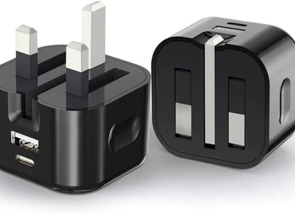Fast PD Charger Dual USB Charging Adapter For iPhone Samsung Universal UK PLUG