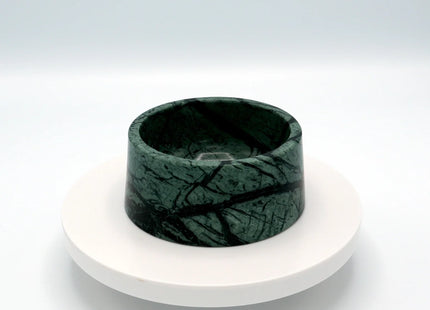 Dark Green Marble Dog Bowl