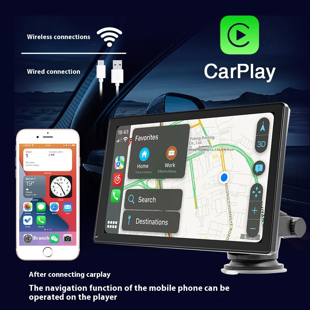 Cross-border 9-inch Portable Carplay Central Control Large Screen Vehicle Navigation WiFi Internet Access Car Bluetooth Radio