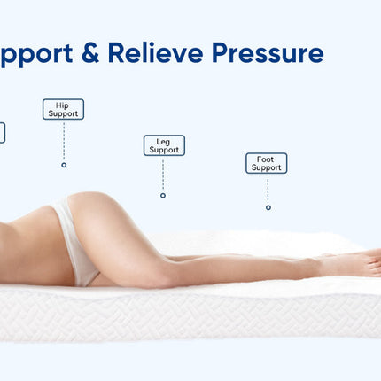 Memory Foam Mattress Topper Double 3 Inch Cooling Washable Hawthyhome