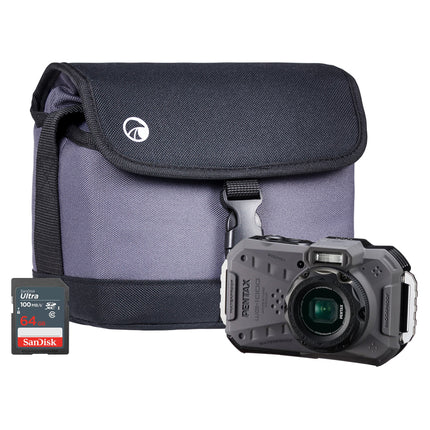 Pentax WG-1000 16MP 4x Zoom Tough Compact Camera - Grey