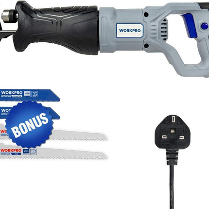 WORKPRO 710W Reciprocating Saw, 4 Blades, 2800 RPM, Variable Speed, Corded