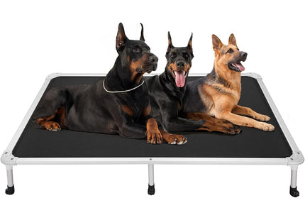 Veehoo XXL 150x95cm Chew-Proof Raised Dog Bed – Cooling Pet Cot, Aluminum Frame