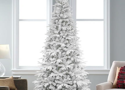 Artificial Christmas Tree 6.5ft Snow Flocked Branches Realistic Unlit Pine KI Store