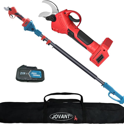 Jovant 2-in-1 Cordless Pruning Shears with 21V Pole – Electric Branch Cutter