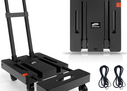 Folding Hand Truck 230KG Portable Dolly 6 Wheel Trolley Black SOLEJAZZ