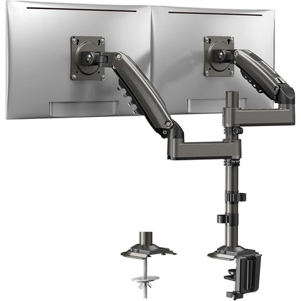 HUANUO Taller Dual Monitor Stand 13–32", Long Arms, VESA 75/100