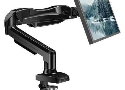 Single Monitor Arm 13 to 32 Inch Adjustable White Desk Mount VESA HUANUO