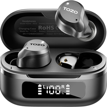 Hybrid Active Noise Cancelling Wireless Earbuds 59H Playtime IPX8 TOZO