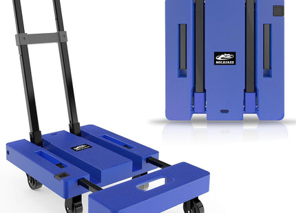 Folding Hand Truck 500LB, 6-Wheel Luggage Cart for Office & Travel SOLEJAZZ