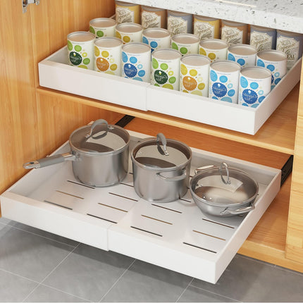 COVAODQ Pull-Out Kitchen Storage Organizer, Adjustable 31.5-52CM, 2-Pack