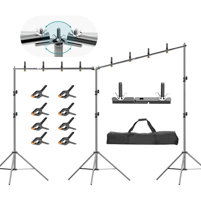 EMART 6x3m Pro Photo Studio Backdrop Stand Kit with Clamps & Bag