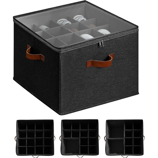 Shoe Organizer 16 Grid Adjustable with Clear Dust Cover Foldable Storage Hiyorsoa
