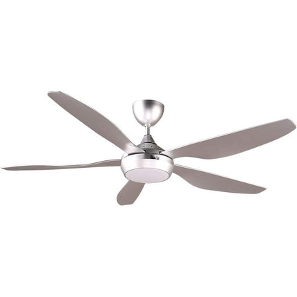 Reiga Smart Ceiling Fan 137cm Dimmable LED Remote Control Silver