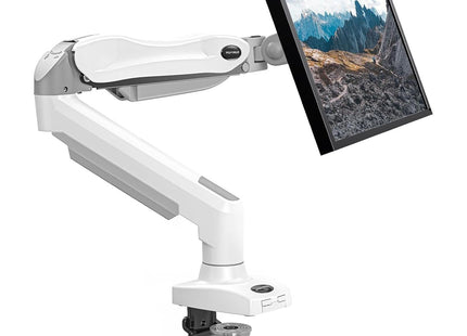 Single Monitor Arm 13 to 32 Inch Adjustable White Desk Mount VESA HUANUO