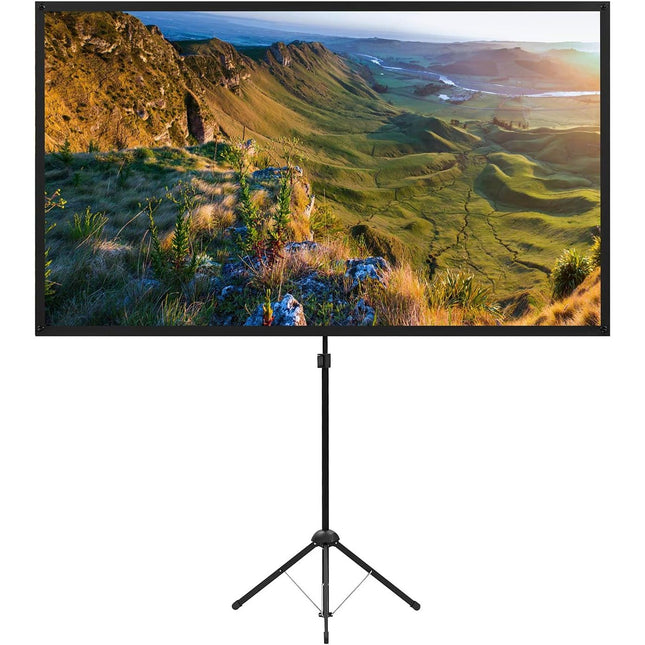 Projector Screen with Stand 80 Inch 16:9 Portable Outdoor Tripod excelimage