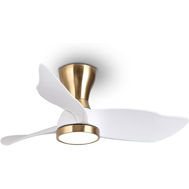 Reiga 91cm Flush Mount DC Ceiling Fan with Dimmable Light & Remote, Modern Style