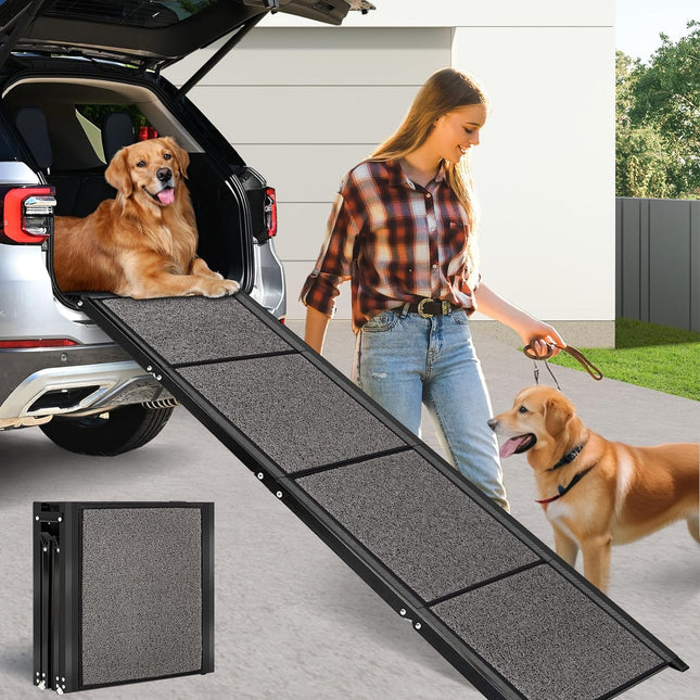 CJYMMFAN 170CM Folding Dog Car Ramp Non-Slip Pet Steps, Large Dogs up to 115KG