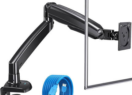 HUANUO Single Monitor Arm 13–40", Desk Mount with USB, VESA 75/100