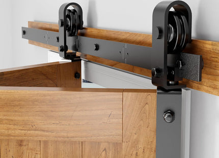 Bifold Sliding Barn Door Hardware Kit 3.3FT Double Closet Track SANKEYTEW
