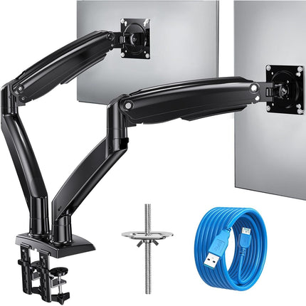 Dual Monitor Arm Adjustable Mount for 22 to 40 Inch Screens Holds 12kg HUANUO