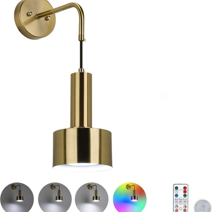 Lightsjoy RGB Wall Light, Rechargeable, USB, Remote, 18 Colors – Gold 1pc