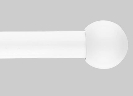 16/19mm Dia 120-210cm Extendable Curtain Pole Set, White, Ball Finials 48-84inch