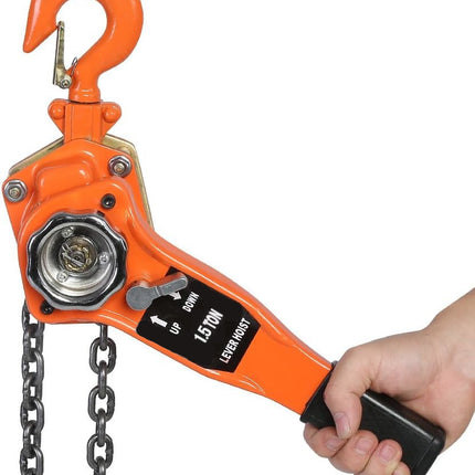 1.5T Hand Chain Hoist Galvanised Steel Pulley 360 Degree Hook Brake System