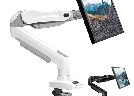 Single Monitor Arm 13 to 32 Inch Adjustable White Desk Mount VESA HUANUO