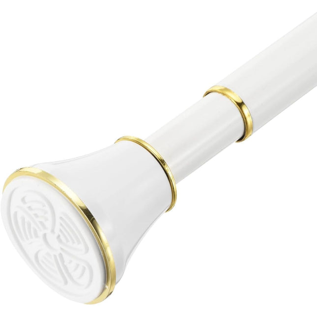 Curtain Rod Adjustable 43-79 Inch Spring Tension Stainless Steel White Gold