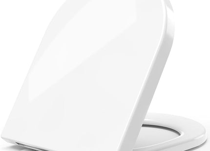 STOREMIC Toilet Seat Soft Close White D Shape Quick Release Top Fixing