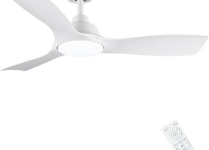 CJOY 42" White Ceiling Fan with Light, Remote, Timer, Quiet DC Motor, 6 Speeds