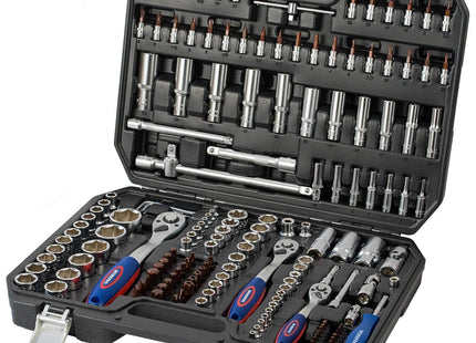 WORKPRO 172-Piece Cr-V Socket Set – 1/2", 3/8", 1/4" Drive, Ratchets & More