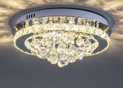 36W Dimmable Crystal LED Ceiling Light 40cm with Remote, 3000K-6000K