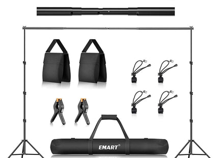 EMART 2.6x3m Backdrop Stand Kit – Adjustable Photo/Video Background Support
