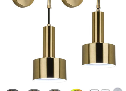 Lightsjoy 2x Rechargeable Wall Lights RGB Dimmable with Remote – Gold Finish