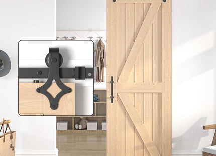 6FT Sliding Barn Door Kit Heavy Duty Steel Track Black Without Door SANKEYTEW